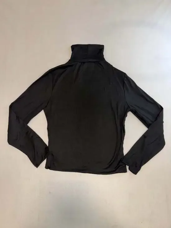 L.A. SEDUCTION Women's Black Long Sleeve Turtleneck Top - Picture 5 of 6